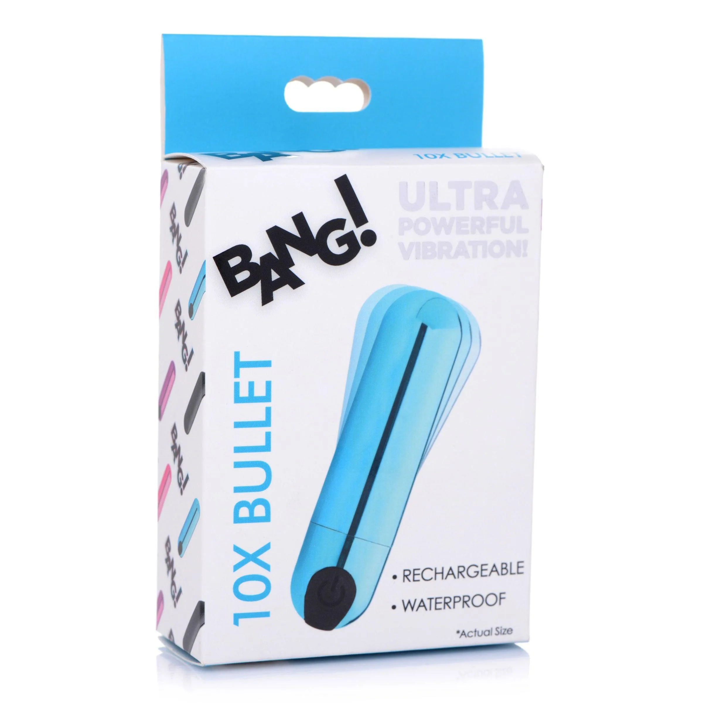 10x Rechargeable Vibrating Metallic Bullet - Blue