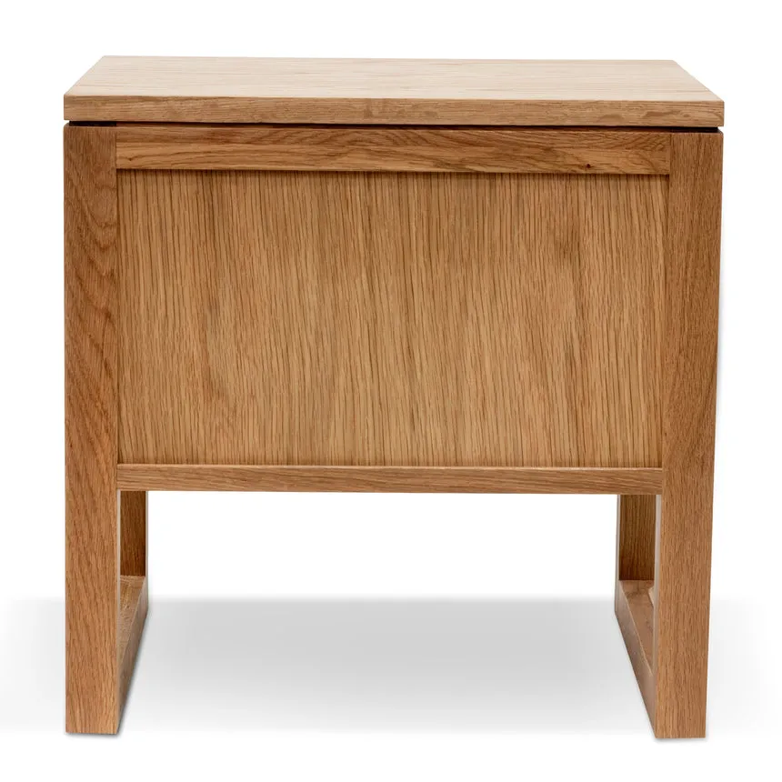 2 Drawer Wooden Bedside Table - Natural Oak