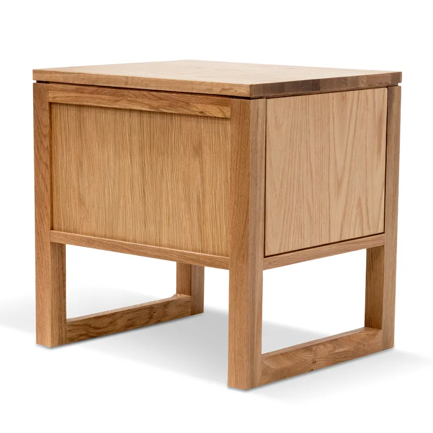 2 Drawer Wooden Bedside Table - Natural Oak