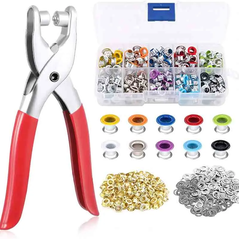 300/540 Sets 5mm Multi-Color Metal Eyelets Grommets Kit with Installation tools, for Leather, Canvas, Shoes, Belts, Bags, Crafts