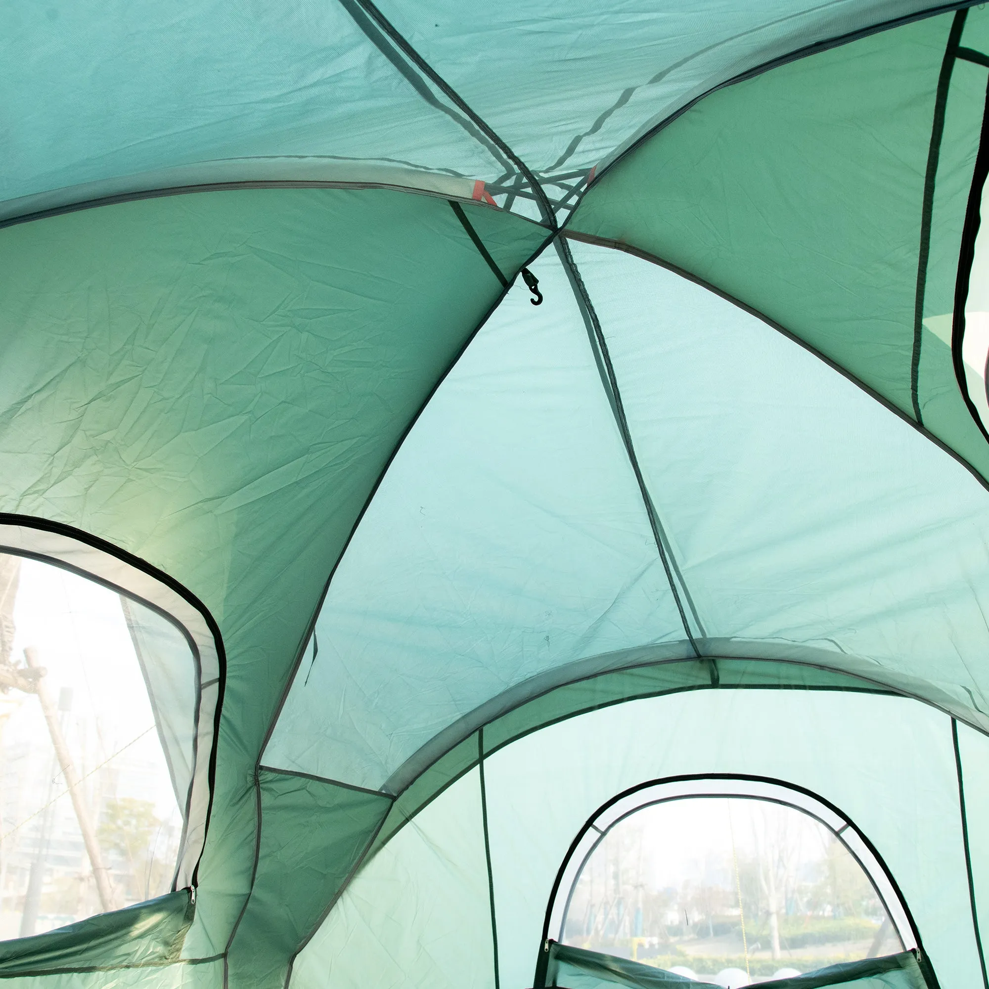 5-6 Man Dome Camping Tent Hiking Shelter UV Protection 3000mm Water Resistant Tunnel Tent - Green