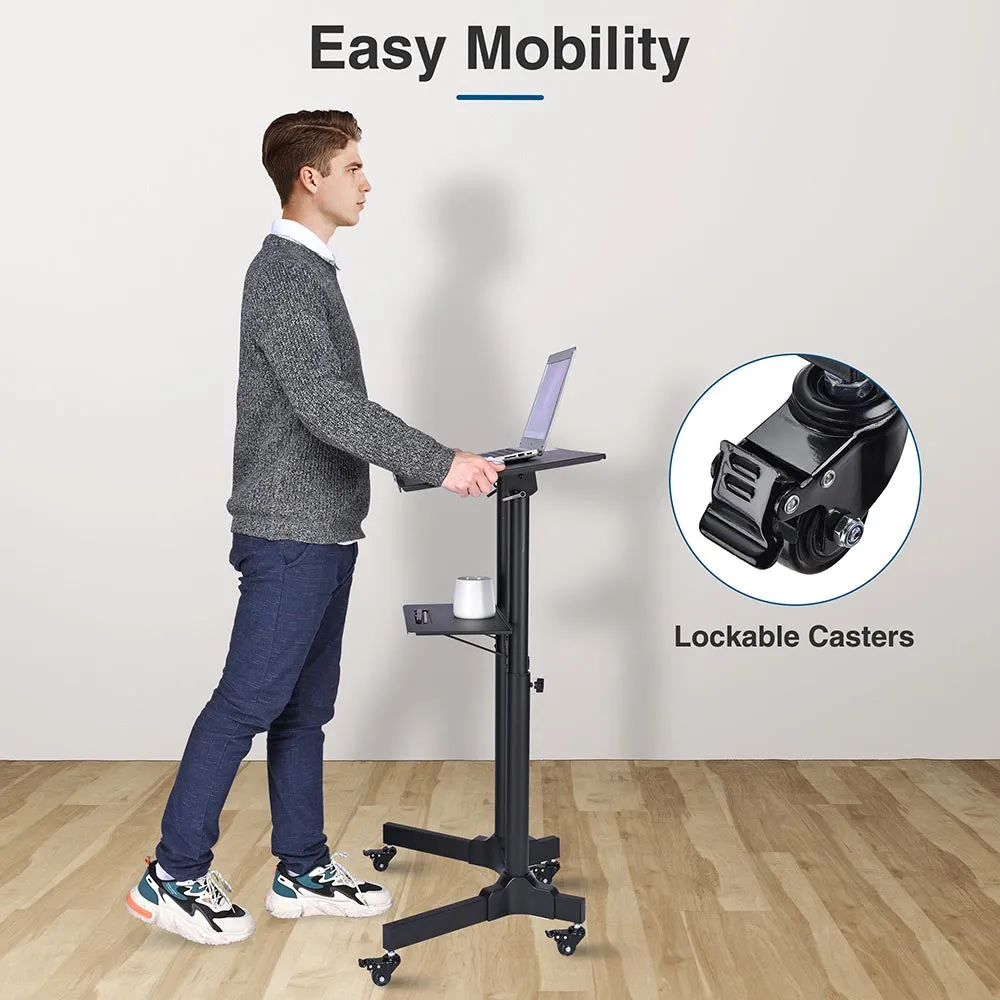 Adjustable Mobile Laptop Cart Black