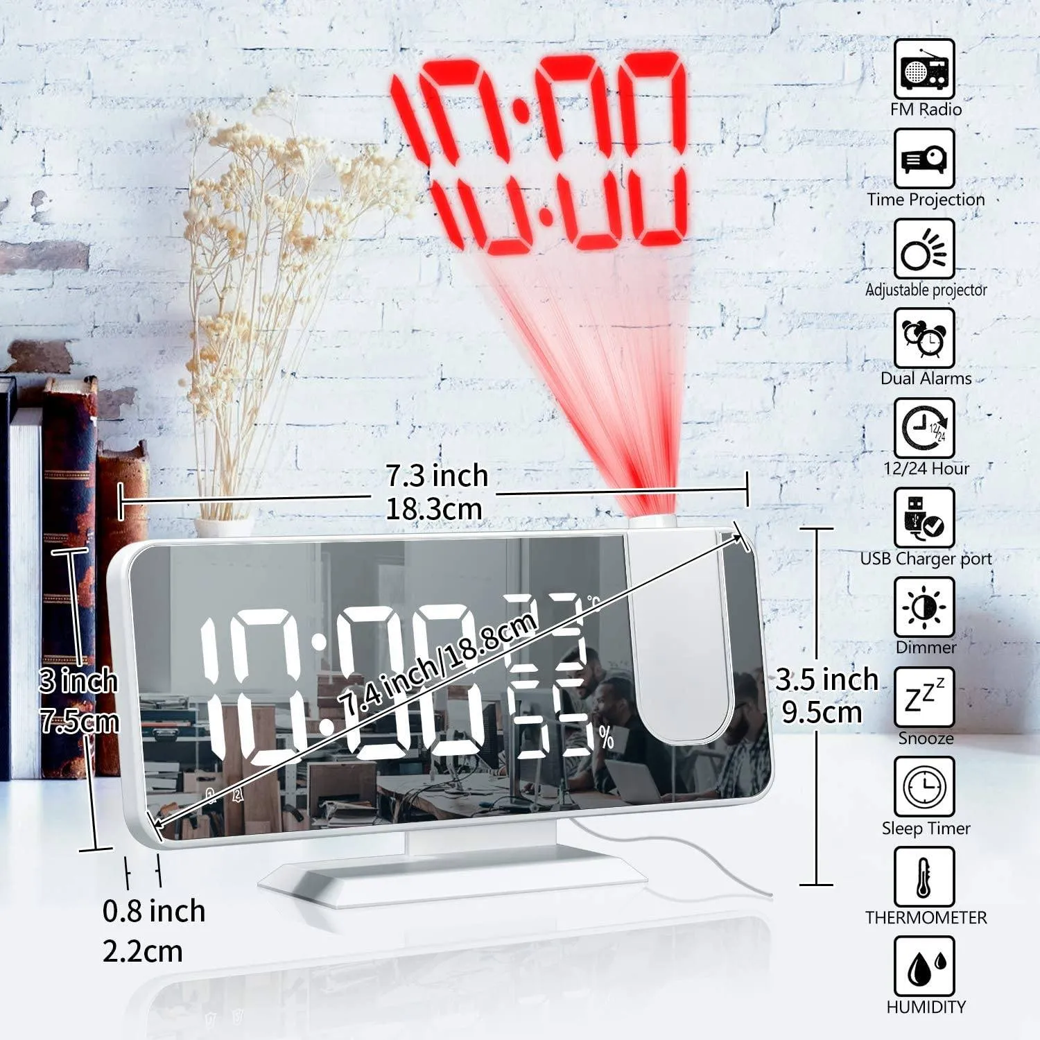 Bedroom Projection Digital Alarm Clock