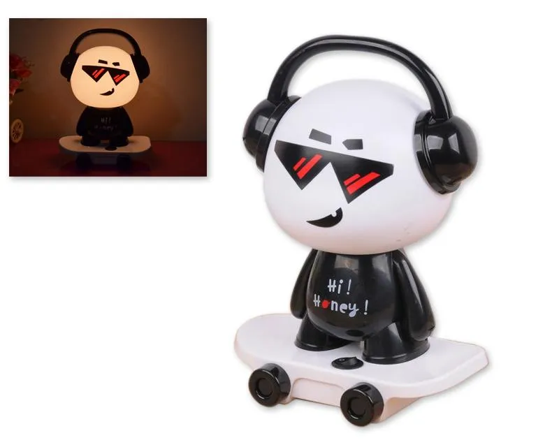 Cute Kid Cartoon Table Nightlight-Black DJ