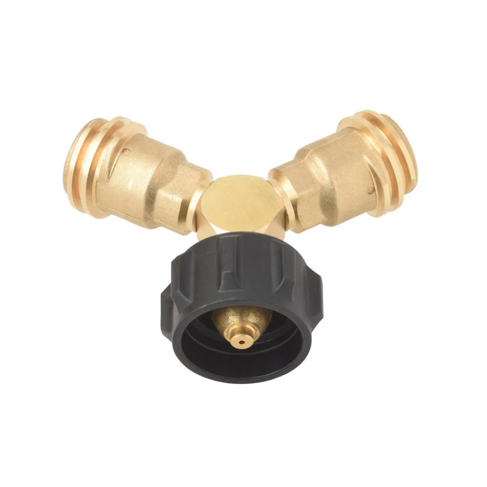 Flame King AB225 Solid Brass Y-Splitter Valve w/ Two Male Pipe Threads