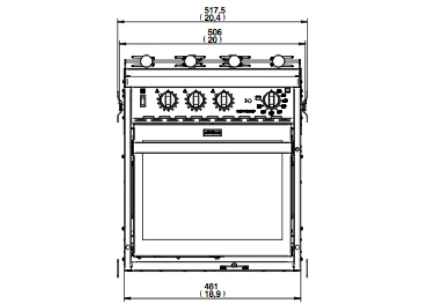 Force 10 3 Burner Electric Gimballed Cookers w/Oven & Grill 120/240V - 3 Models - In Stock