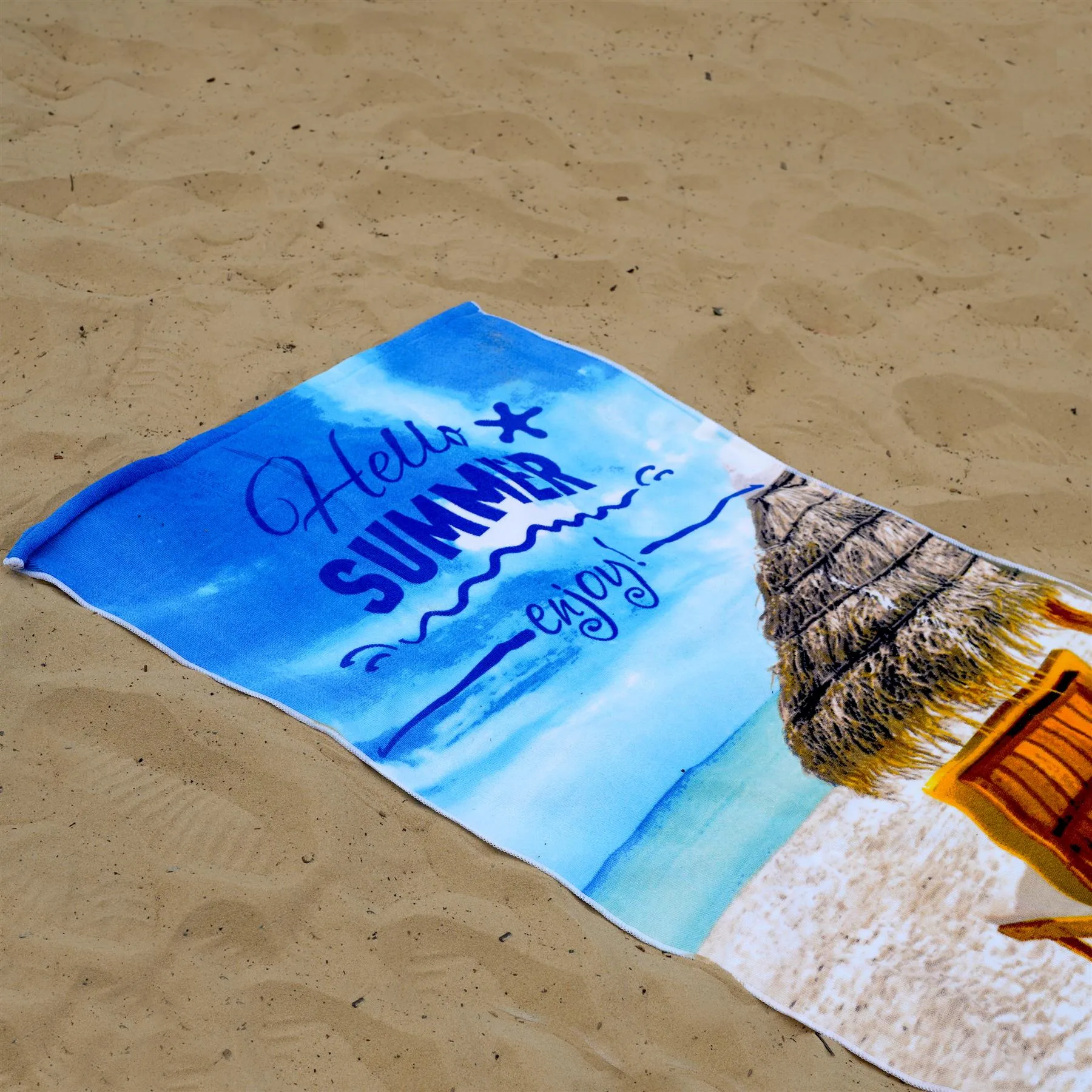 Hello Summer Design Large Towel