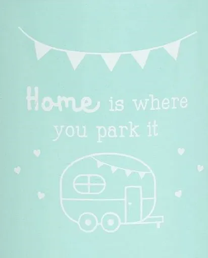 Home Is Where you Park It Enamel Caravan Mug - Mint