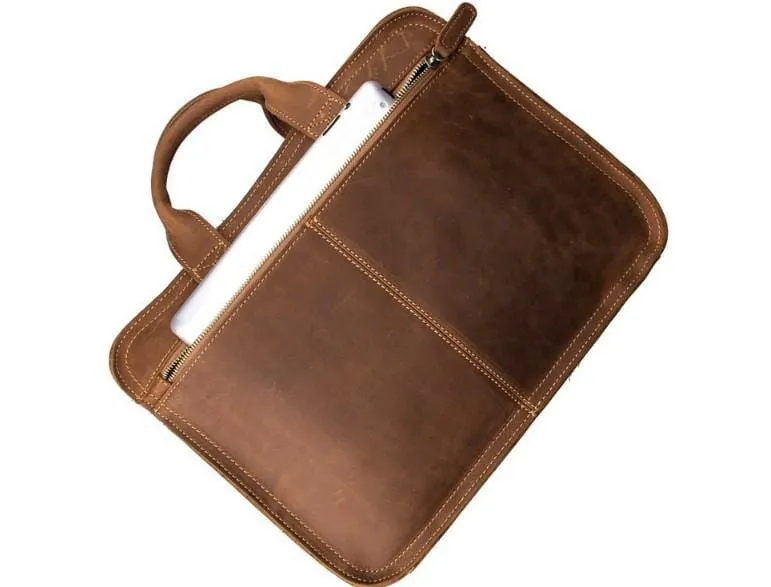 Large Distressed Brown Leather Laptop Bags