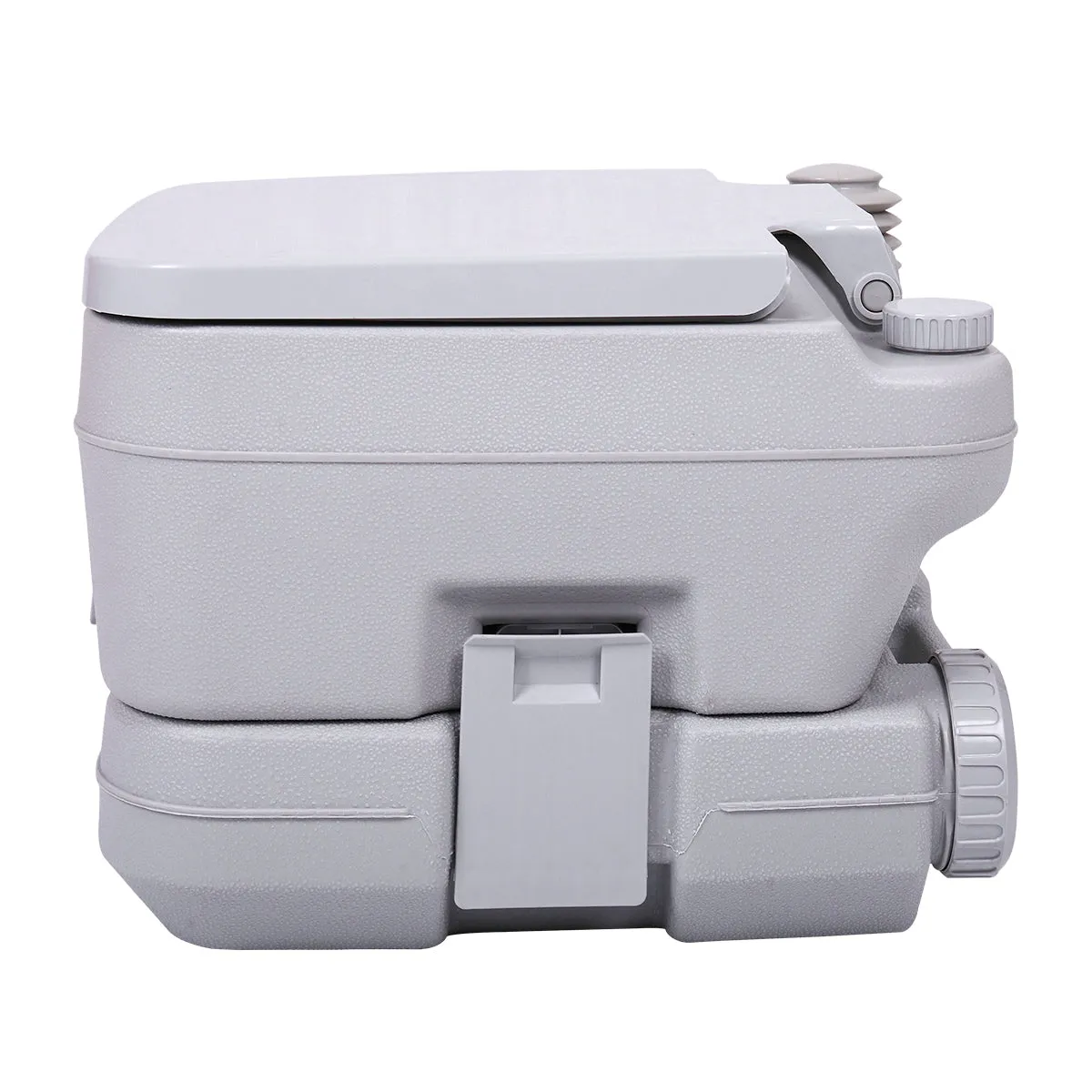 Lightweight Portable Toilet, 2.6 Gallon Flushable Camping Toilet, Sanitary Outdoor Travel Toilet for Tents Boats Semi Trucks RV Campers, Gray