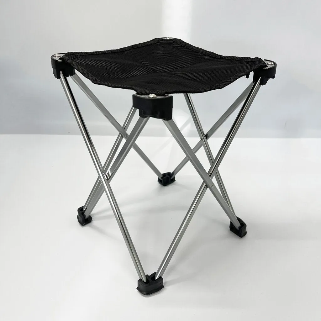 Mini Portable Outdoor Folding Stool Camping Fishing Picnic Chair Seat 80kg Black