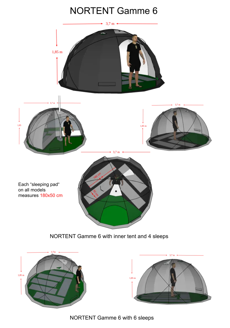 NORTENT Gamme 6 Person 4 Season Expedition Tent