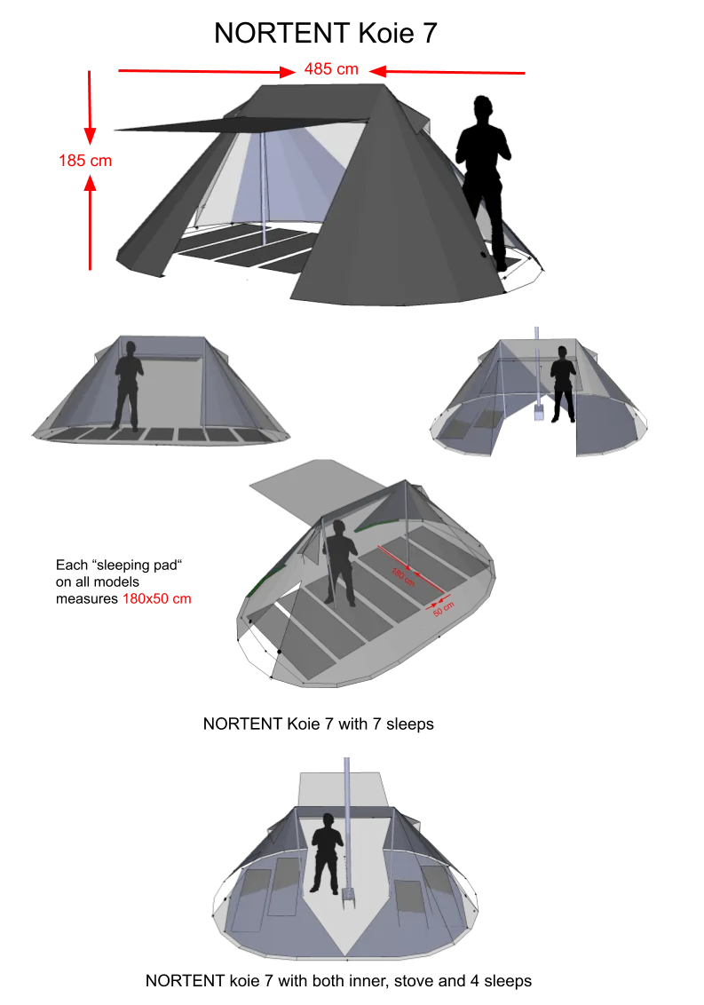 NORTENT Koie 7 Person 4 Season Tent