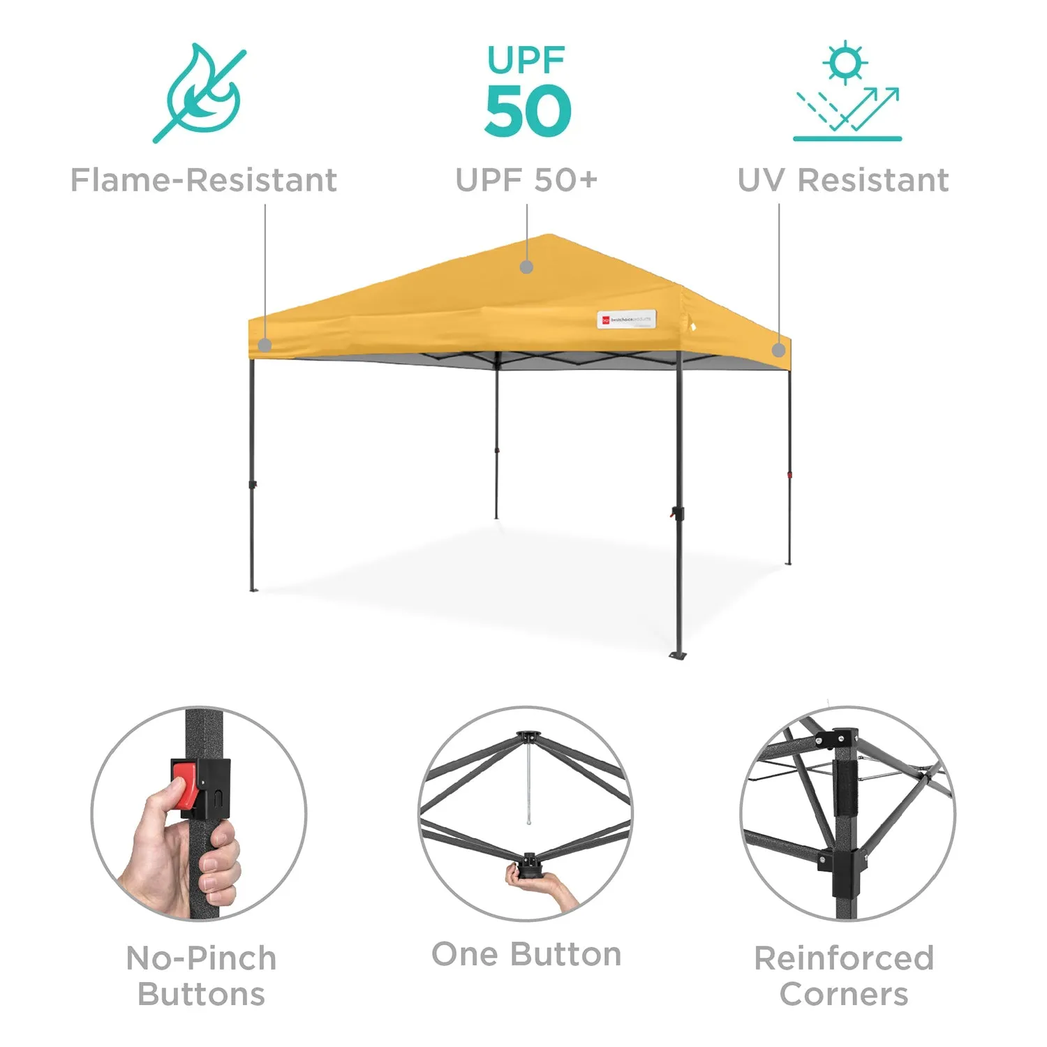 One-Person Setup Instant Pop Up Canopy w/ Case, 4 Weight Bags - 12x12ft