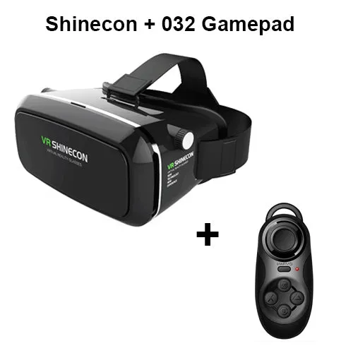 Original VR Shinecon Pro Goggles Virtual Reality Mobile VR 3D Glasses Headset BOX Cardboard Helmet for 4-6' Smartphone   Control