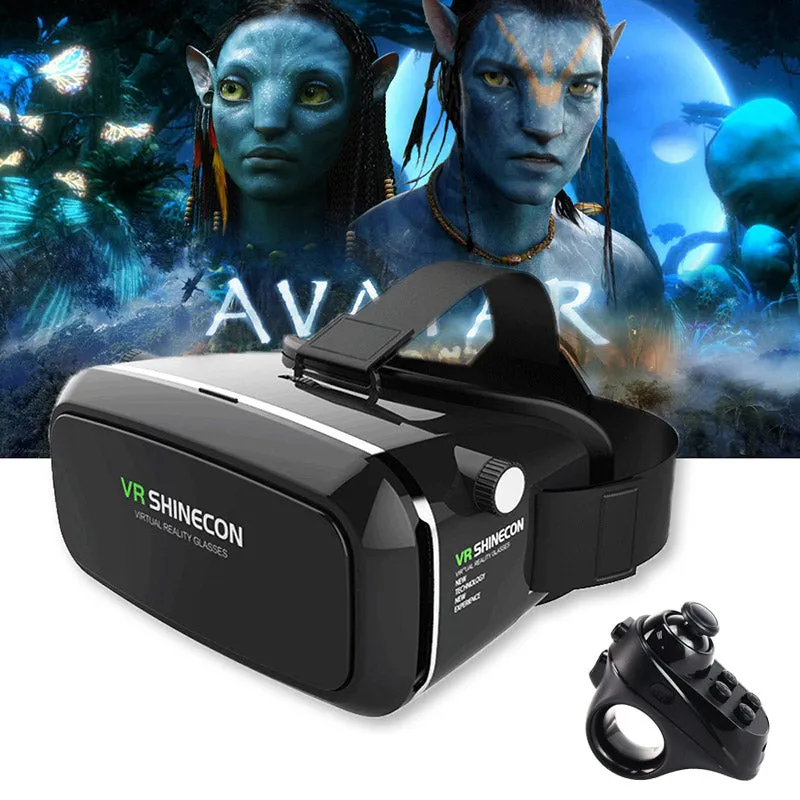 Original VR Shinecon Pro Goggles Virtual Reality Mobile VR 3D Glasses Headset BOX Cardboard Helmet for 4-6' Smartphone   Control