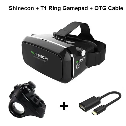 Original VR Shinecon Pro Goggles Virtual Reality Mobile VR 3D Glasses Headset BOX Cardboard Helmet for 4-6' Smartphone   Control