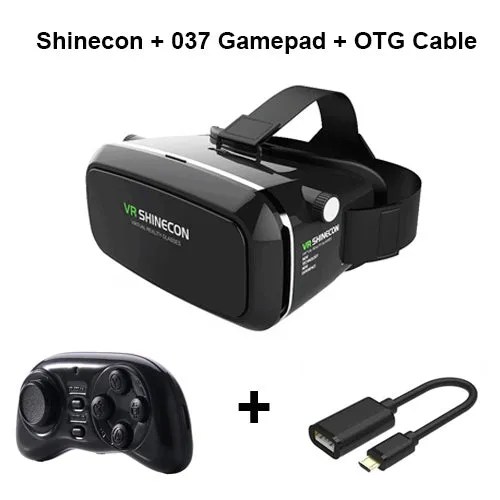 Original VR Shinecon Pro Goggles Virtual Reality Mobile VR 3D Glasses Headset BOX Cardboard Helmet for 4-6' Smartphone   Control