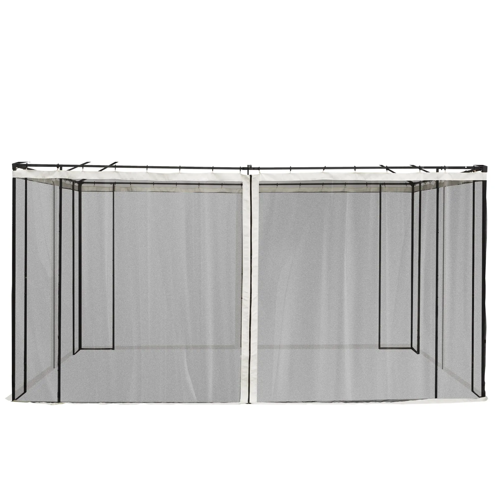 Outsunny 10' x 13' Replacement Mesh Sidewall Netting for Patio Gazebos and Canopy Tents with Zippers (Sidewall Only), Cream