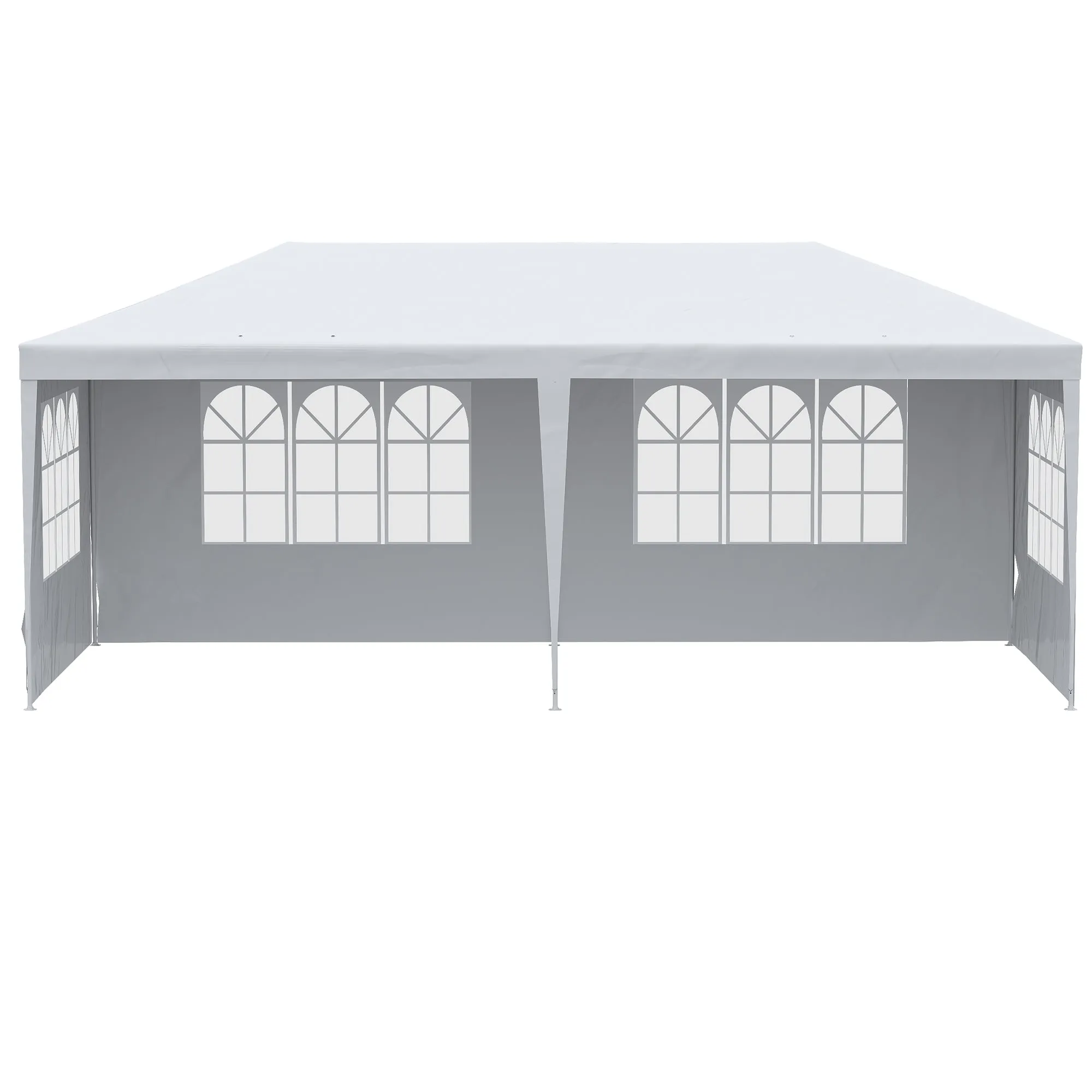 Outsunny 10' x 20' Large Party Tent, Events Shelter Canopy Gazebo with 4 Removable Side Walls, Shade Shelter for Weddings, White