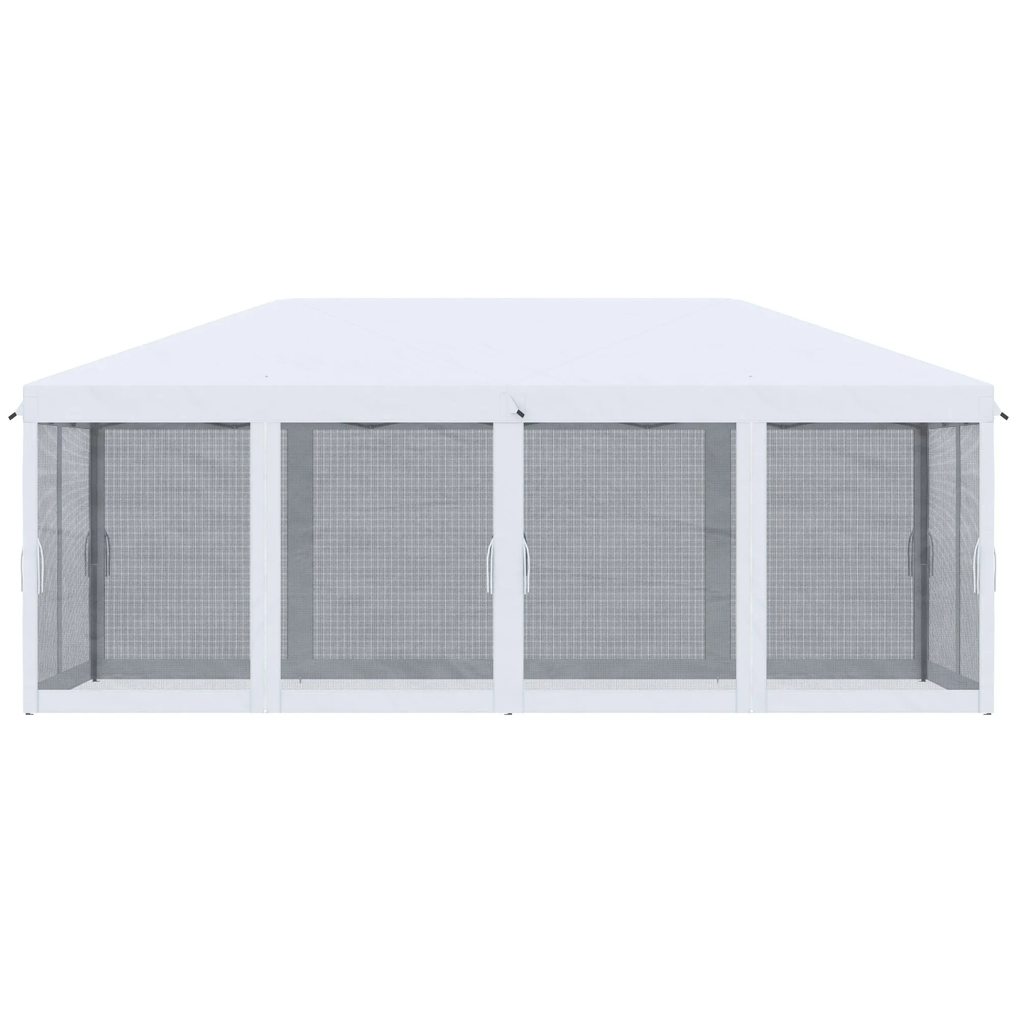 Outsunny 10' x 20' Pop Up Canopy Tent with Netting, Heavy Duty Instant Sun Shelter, Large Tents for Parties with Carry Bag for Outdoor, Garden, Patio, Cream White