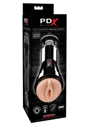 PDX Elite Rechargeable Cock Compressor Vibrating Masturbator - Pussy