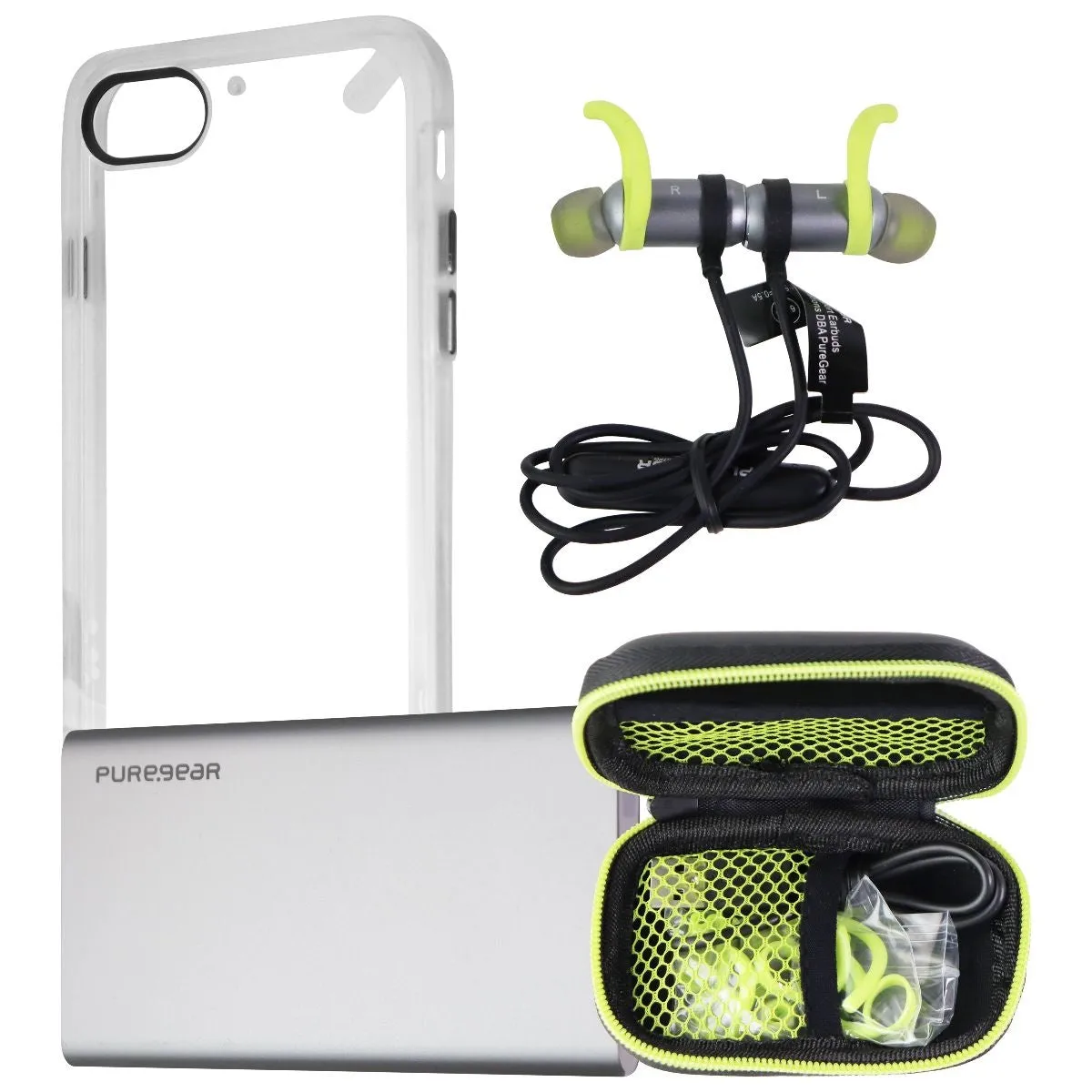 PureGear GO Kit Hard Case, Portable Battery, & Headphones Combo for iPhone 8/7