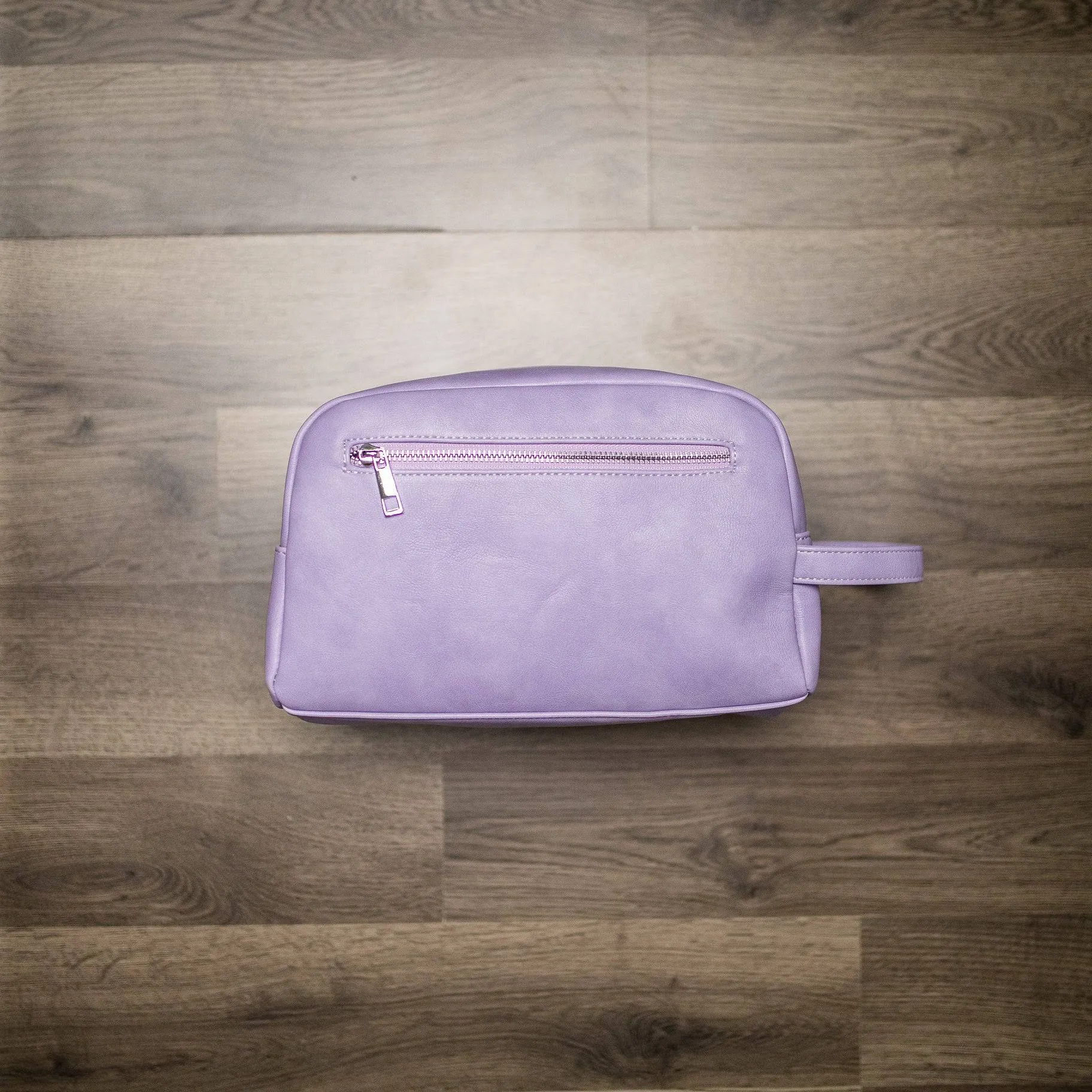 Purple Leather Toiletry Bag