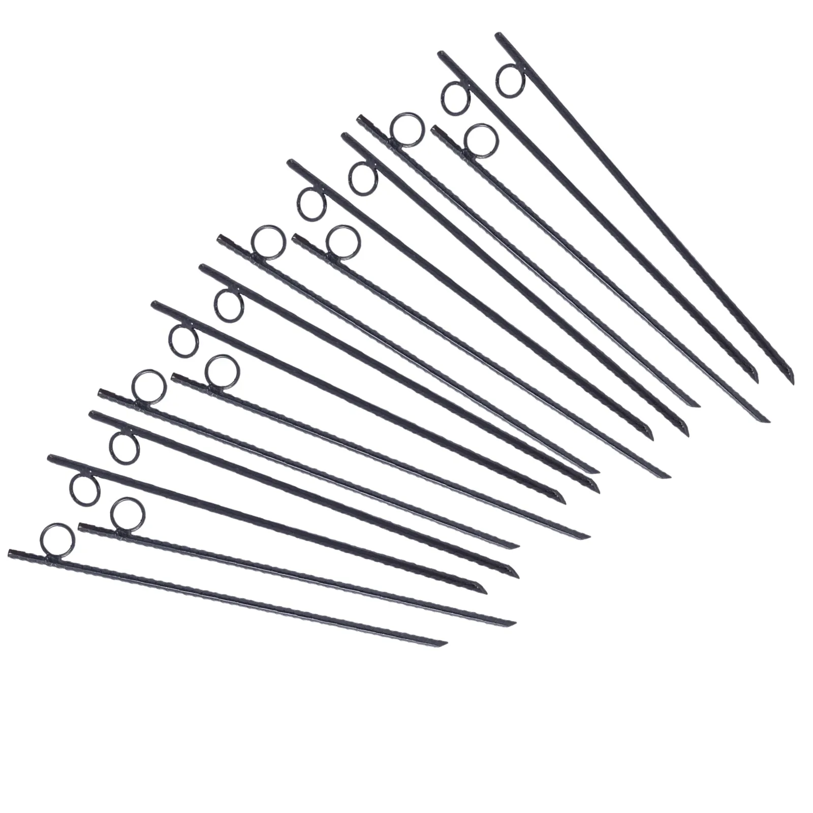 Rebar stake with loop 16pcs Grip Rebar 3/8x 18 Inch Steel Durable Heavy Duty Tent Canopy Ground Stakes with Angled Ends and 1 Inch Loops for Campsites and Canopies