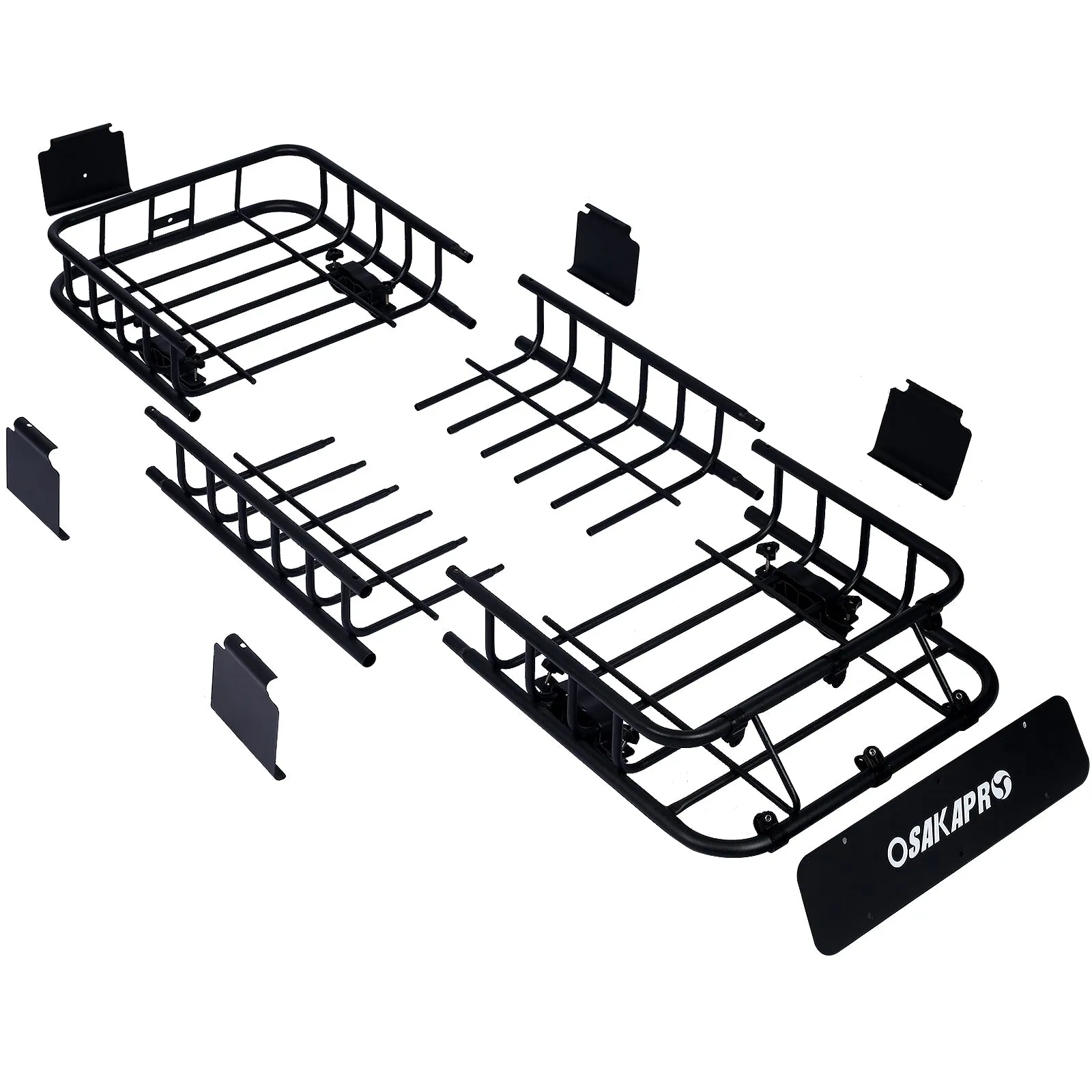 Rooftop Cargo Carrier Basket Motoring Roof Rack,Top Mount Roof Rack 64" black steel