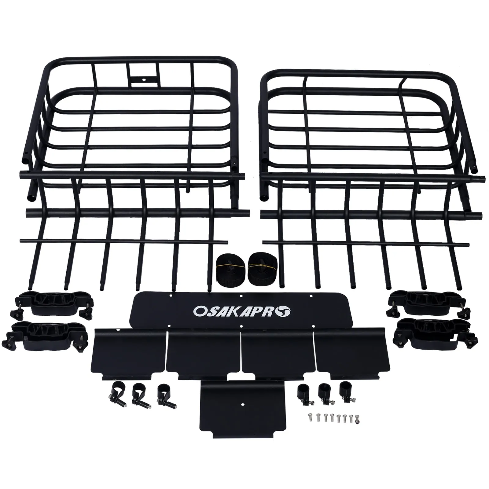 Rooftop Cargo Carrier Basket Motoring Roof Rack,Top Mount Roof Rack 64" black steel