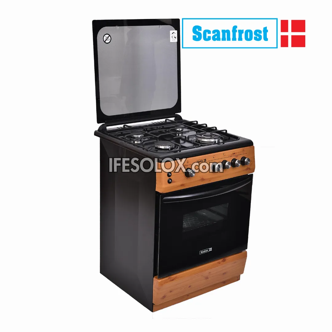 ScanFrost CK6402NG 60x60 Premium Oven Gas Cooker with 4 Gas Burners - Brand New