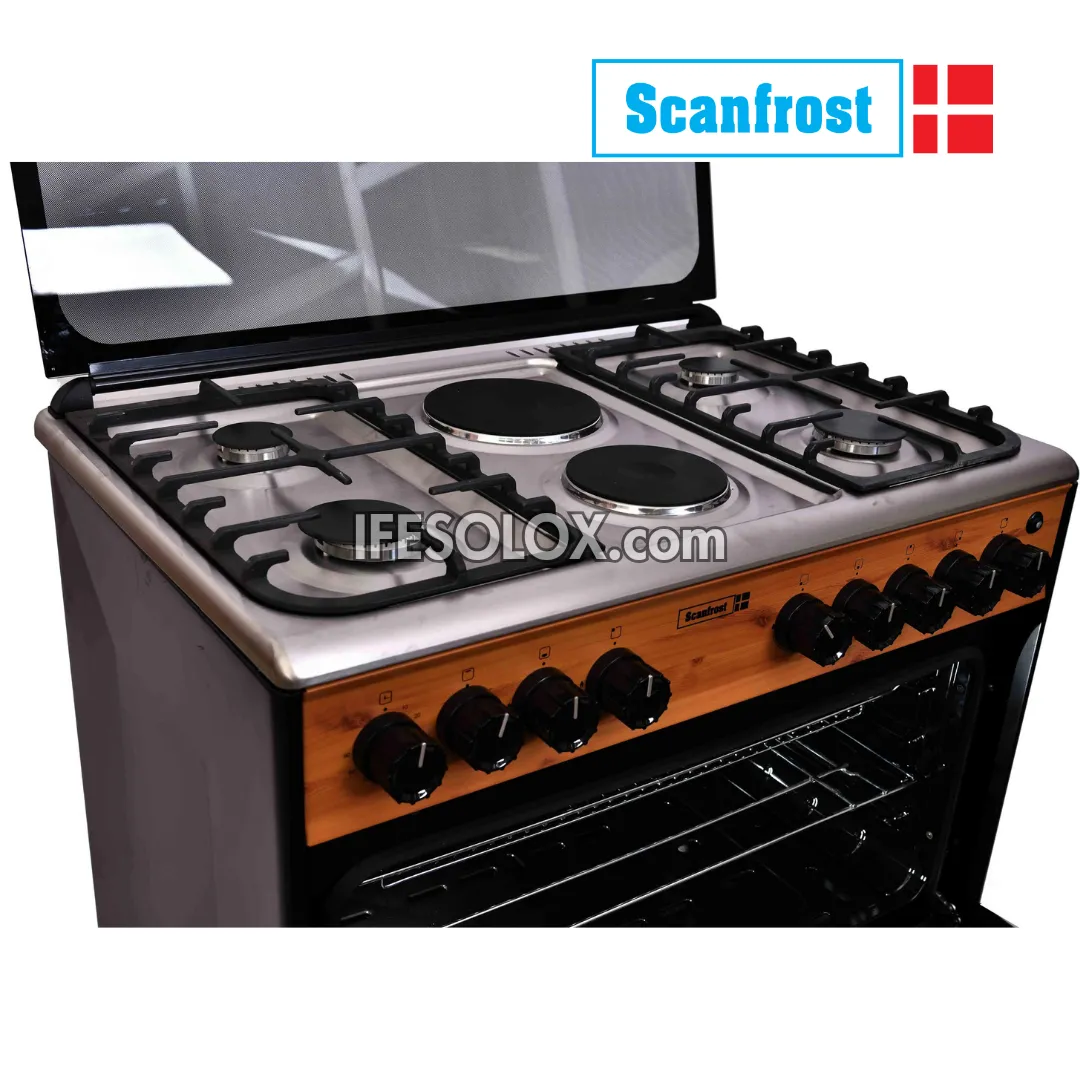 ScanFrost CK9426NE 60x90 (4 2) Electric Oven Gas Cooker with 4 Gas Burners and 2 Electric Plates - Brand New