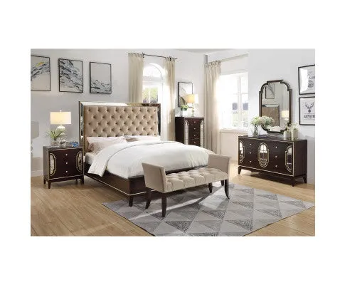 Scarlet 4pc Queen Bed Frame Bedroom Suite Timber Bedside Tallboy Package Set