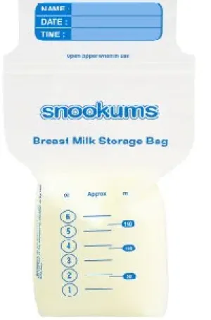 Snookums breast milk storage bags 150ml 25s