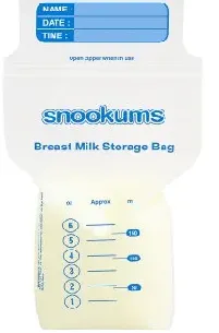 Snookums breast milk storage bags 150ml 25s