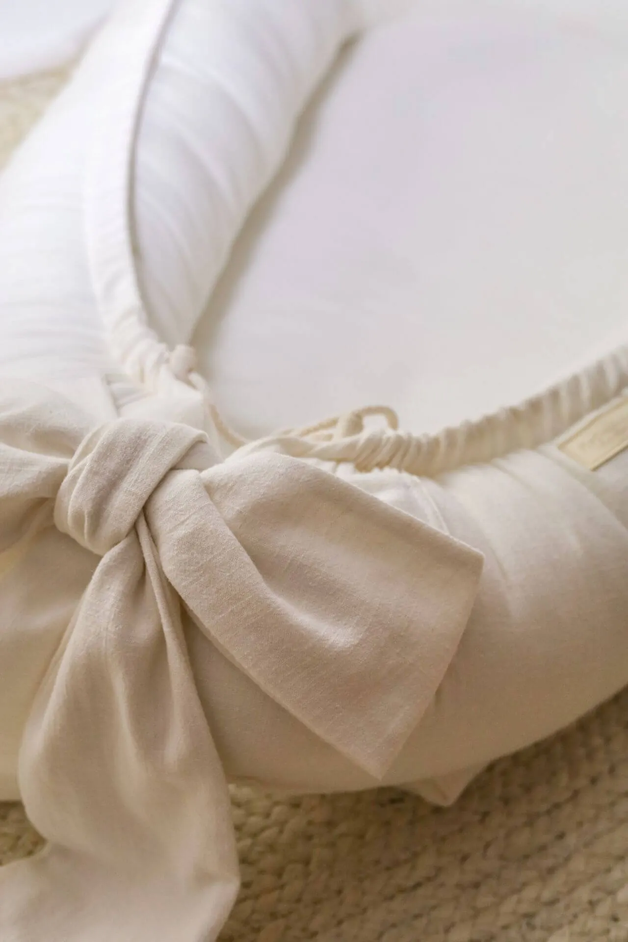 Soft Linen Handmade Baby Nest - Cream