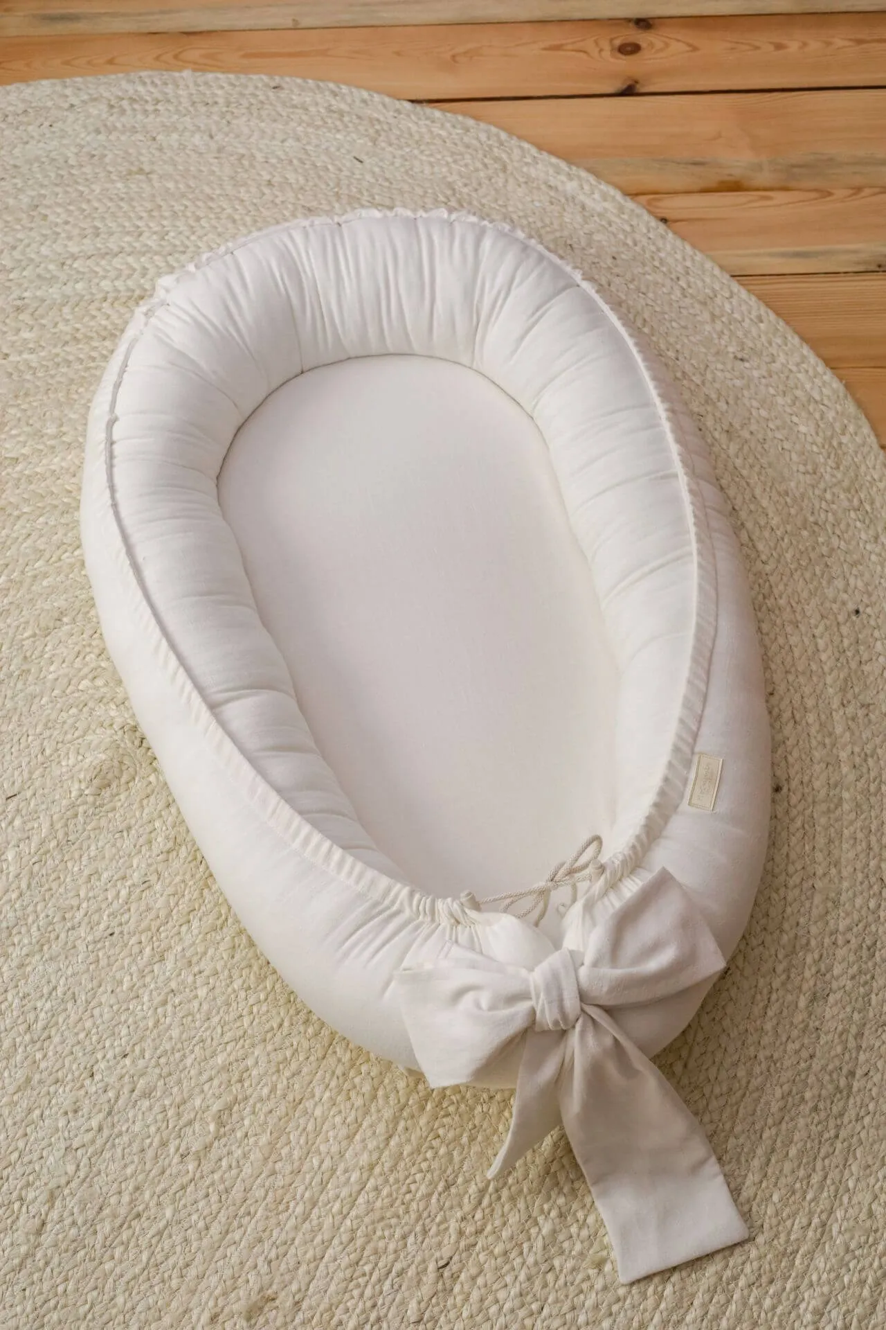 Soft Linen Handmade Baby Nest - Cream