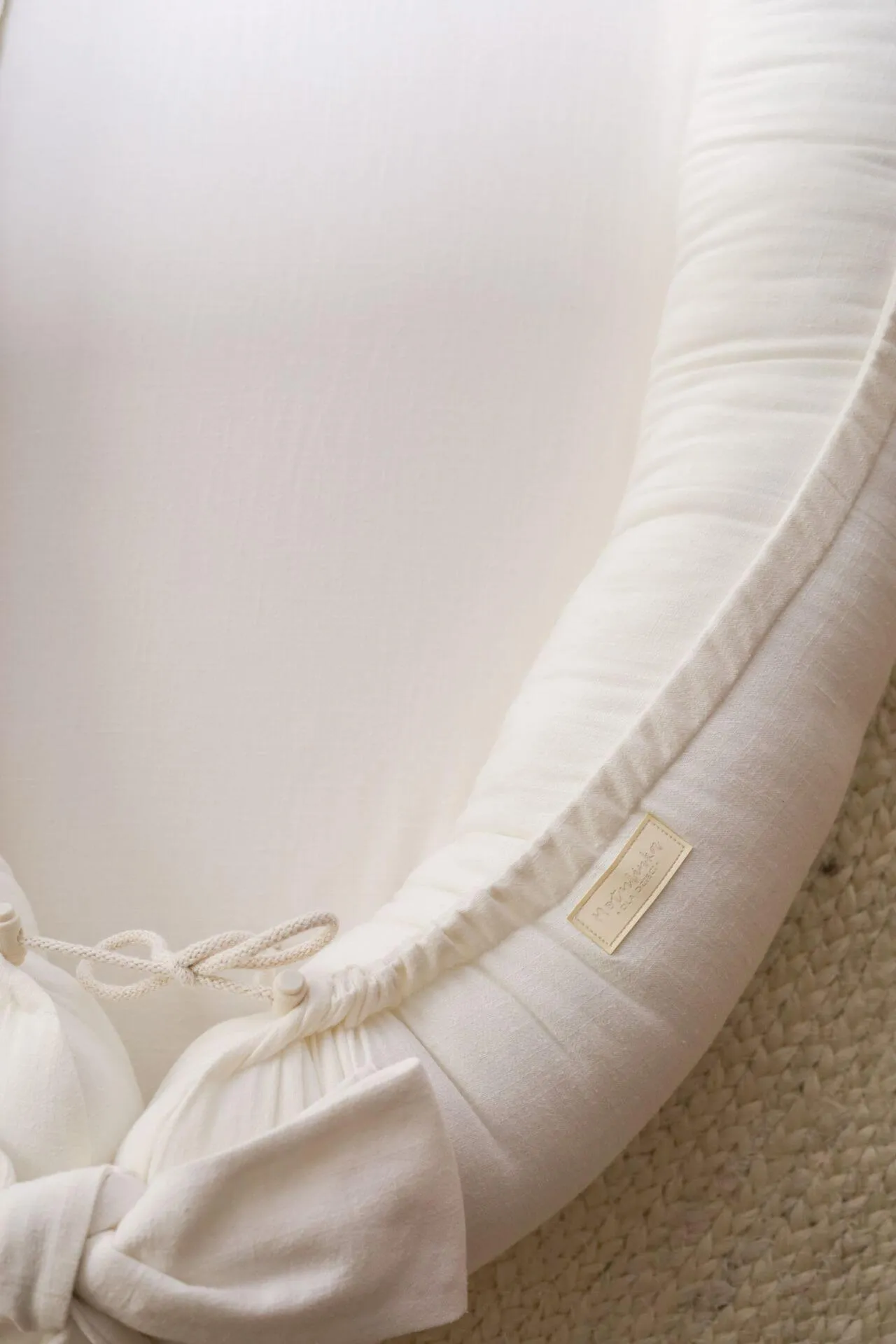 Soft Linen Handmade Baby Nest - Cream