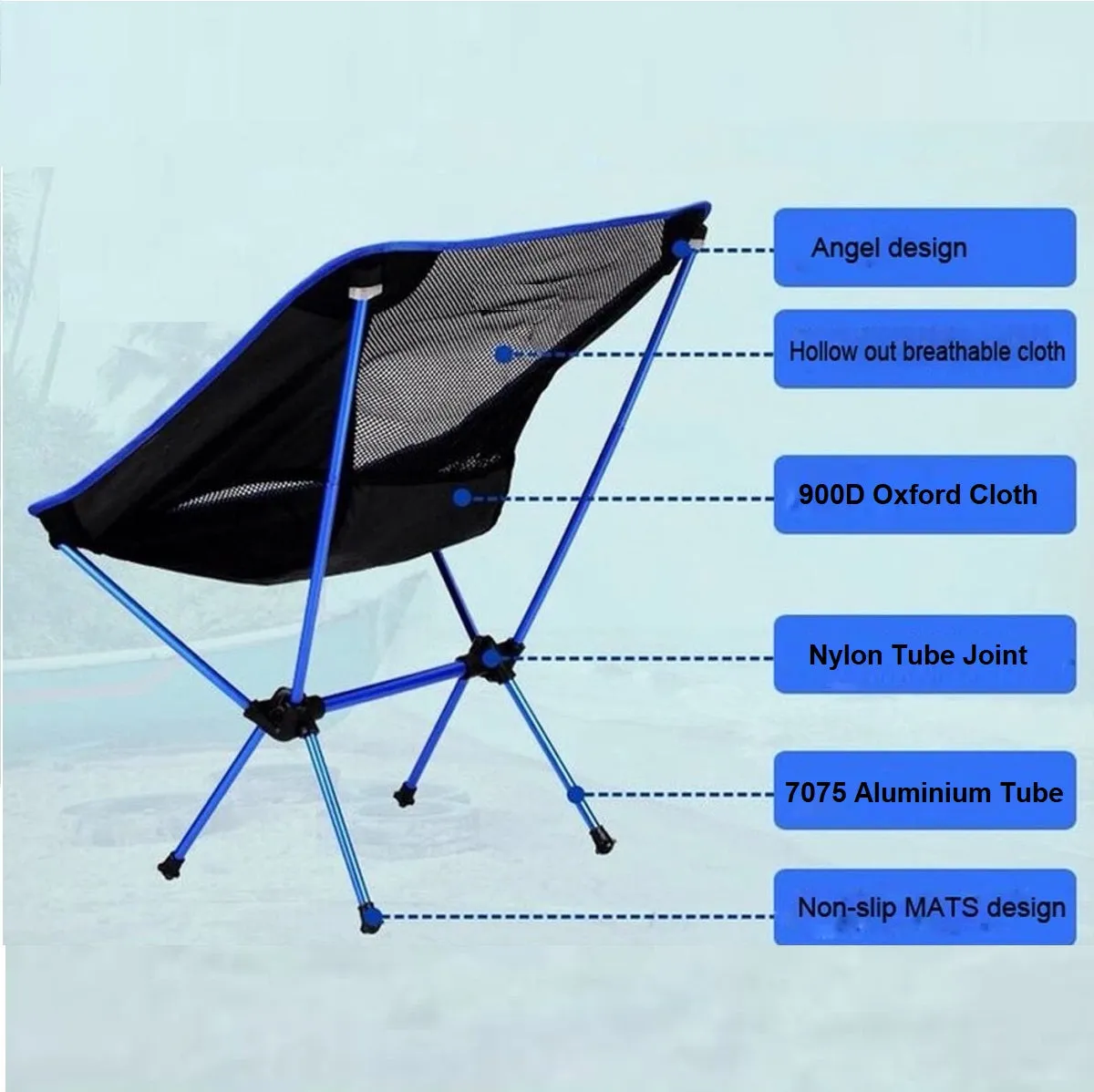 Ultralight Aluminum Alloy Folding Camping Camp Chair Outdoor Hiking Patio Backpacking