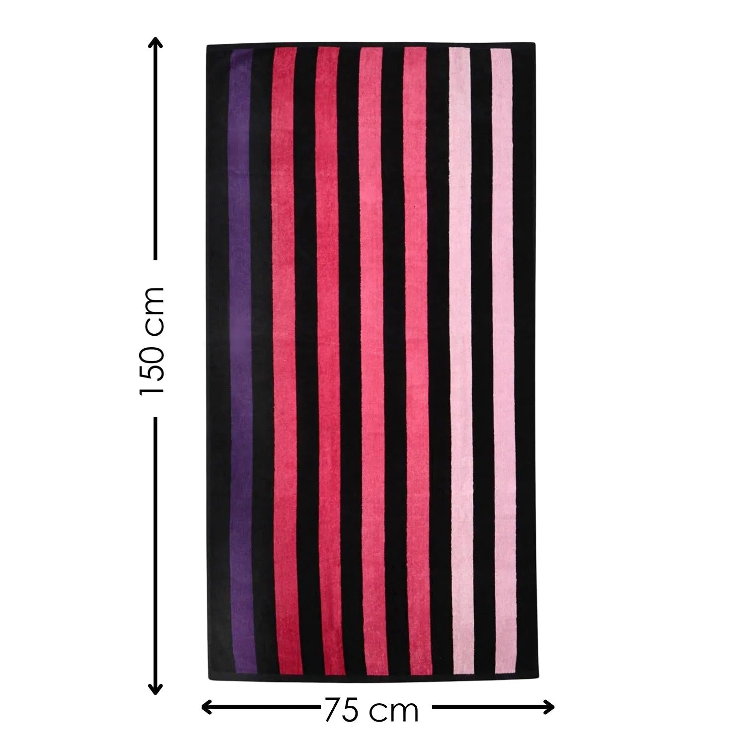 Velour Striped Beach Towel Sunset