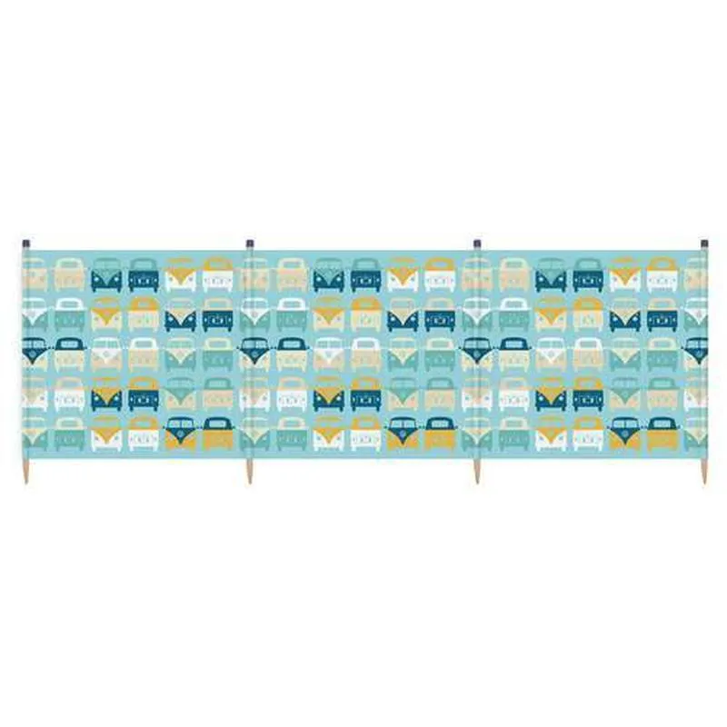 VW Volkswagen Campervan 4 Pole Beach Windbreak - Blue