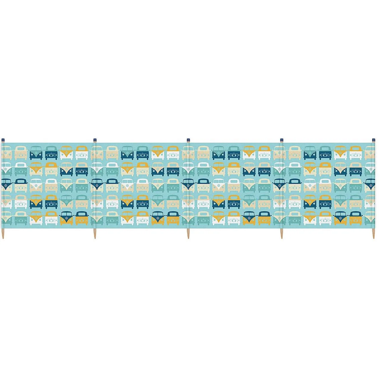 VW Volkswagen Campervan 5 Pole Beach Windbreak - Blue